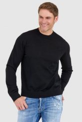DSQUARED2 Czarny sweter męski ibra. Czarne swetry męskie Dsquared2, l, bez wzorów, bez kołnierzyka, bez ramiączek. W wyprzedaży za 799.99 zł.