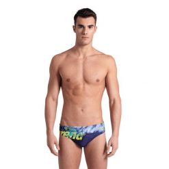 Kąpielówki Arena Splash Point Swim Briefs. Niebieskie kąpielówki męskie ARENA, m, bez wzorów, z materiału. Za 139.99 zł.