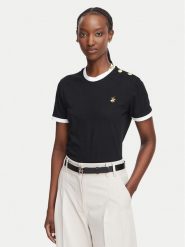 Beverly Hills Polo Club T-Shirt P-SS26W-TS0104 Czarny Regular Fit. Czarne t-shirty damskie Beverly Hills Polo Club, m, bez wzorów, z bawełny, bez kołnierzyka, bez ramiączek. Za 118.99 zł.