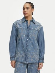 Liu Jo Koszula jeansowa UA6145 D0313 Niebieski Regular Fit. Niebieskie koszule damskie Liu Jo, bez wzorów, z bawełny, bez kołnierzyka, bez ramiączek. Za 729.99 zł.