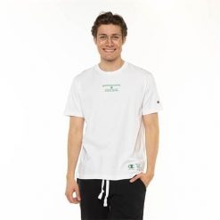 Koszulka sportowa męska Champion Eco Graphic. Białe koszulki sportowe męskie Champion, m, bez wzorów, z bawełny, bez ramiączek. Za 147.00 zł.