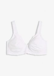 Biustonosz minimizer z wyściełanymi ramiączkami. Białe biustonosze bonprix, bez wzorów, z koronki. Za 74.99 zł.