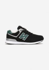 Czarno-Zielone Buty Sportowe do Kostki z Ozdobną Wstawką i Modnymi Naszywkami Reygan. Czarne buty sportowe męskie Born2be, z aplikacjami, bez zapięcia. Za 129.99 zł.