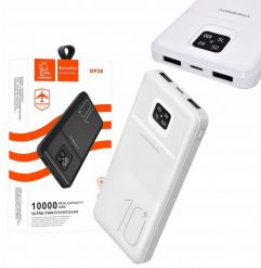 POWER BANK DENMEN BATERIA AWARYJNA 10000mAh BIAŁY DP38 USB + TYP-C. Białe powerbanki KAKU. Za 49.21 zł.