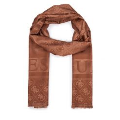 Szal Guess. Brązowe szaliki damskie Guess, z aplikacjami. Za 194.99 zł.