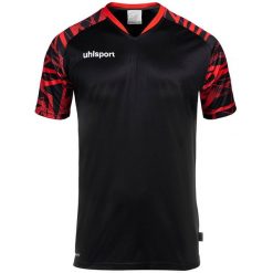 Jersey Uhlsport Goal 25. Czarne bluzy męskie Uhlsport, bez wzorów, z jersey, sportowe, bez ramiączek, bez kaptura. Za 194.00 zł.