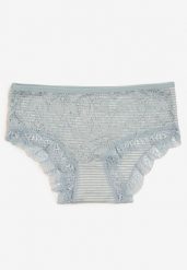 Jasnoniebieskie Bawełniane Majtki Figi z Koronką Wexne. Niebieskie majtki damskie Born2be, z bawełny. Za 4.99 zł.