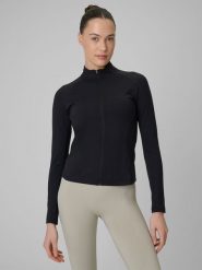 4F Bluza treningowa slim szybkoschnąca damska - czarna XL. Czarne bluzy damskie 4F, l, bez wzorów, klasyczne, bez ramiączek, bez kaptura. Za 179.99 zł.