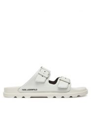 KARL LAGERFELD Klapki Kondo Tred KL70975 Biały. Białe klapki męskie KARL LAGERFELD, bez wzorów, ze skóry, bez zapięcia. Za 329.99 zł.