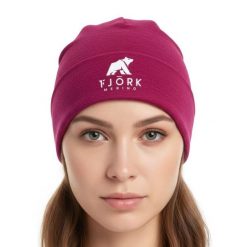 Czapka do biegania z merynosów. Czerwone czapki damskie FJORK MERINO, bez wzorów, z wełny, sportowe. Za 279.00 zł.