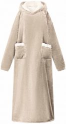 VidaXL Bluza-koc Beżowy xl Fleece i flanela. Brązowe bluzy damskie vidaXL, xl, bez wzorów, bez ramiączek, bez kaptura. Za 184.99 zł.