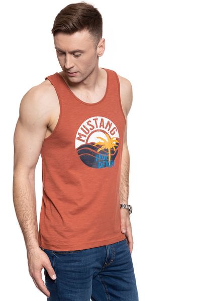 MUSTANG T SHIRT Axel Print 1009541 7103. T-shirty męskie Mustang, m, bez wzorów, bez kołnierzyka, bez ramiączek. W wyprzedaży za 29.99 zł.