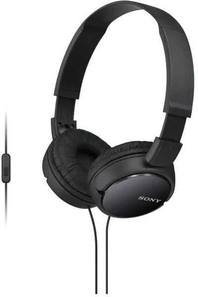 Sulankstomos ausinės Sony MDR-ZX110AP juodos su mikrofonu. Słuchawki bezprzewodowe SONY. Za 93.32 zł.