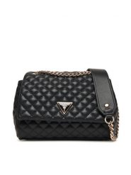 Guess Torebka Everlee HWQG86 79210 Czarny. Czarne torebki do ręki damskie Guess, z aplikacjami, ze skóry, bez dodatków. Za 449.99 zł.