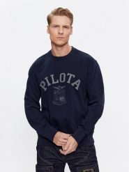Aeronautica Militare Bluza 232FE1817F518 Granatowy Comfort Fit. Niebieskie bluzy męskie Aeronautica Militare, m, bez wzorów, z bawełny, bez ramiączek, bez kaptura. Za 849.99 zł.