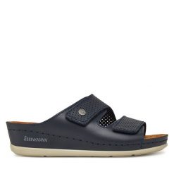 Klapki Dr. Brinkmann. Niebieskie klapki damskie Dr. Brinkmann, bez wzorów, bez obcasa, bez zapięcia. Za 279.99 zł.