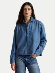 Polo Ralph Lauren Koszula jeansowa 211969457001 Niebieski Boxy Fit. Niebieskie koszule damskie Polo Ralph Lauren, m, bez wzorów, z bawełny, bez kołnierzyka, bez ramiączek. Za 819.99 zł.