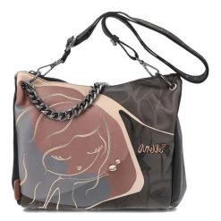 Brązowa Torebka Anekke Elegancka Listonoszka Damska. Brązowe listonoszki damskie Anekke, bez wzorów, z materiału, z nadrukiem, bez dodatków. Za 339.00 zł.