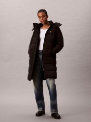 Calvin Klein Jeans Pikowany płaszcz Kobiety czarny, XS. Czarne płaszcze damskie Calvin Klein Jeans, xs, bez wzorów, z jeansu, eleganckie, bez kołnierzyka, bez kaptura. Za 949.95 zł.