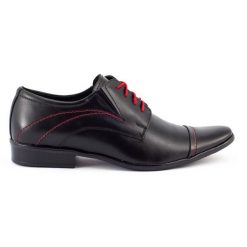 Lukas Buty męskie wizytowe 238 czarne. Czarne buty wizytowe męskie bez wzorów, z jeansu, bez obcasa, bez zapięcia. Za 367.89 zł.