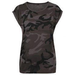 Damska Koszulka Z Przedłużonym Ramiączkiem Camo. Zielone bluzki damskie BUILD YOUR BRAND, xl, bez wzorów, sportowe, bez kołnierzyka, bez ramiączek. Za 89.99 zł.