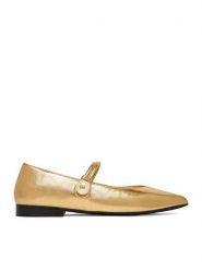 GINO ROSSI Baleriny CEO-ROSE-LT2512-72 Złoty. Żółte balerinki damskie Gino Rossi, bez wzorów, ze skóry, bez obcasa, bez zapięcia. Za 349.99 zł.