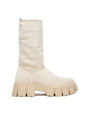 DeeZee Botki 9019Y-1 Beżowy. Brązowe botki damskie DeeZee, bez wzorów, z materiału, bez obcasa, na płaskiej podeszwie, bez zapięcia. Za 249.99 zł.