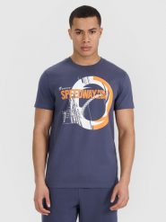 4F T-shirt regular z nadrukiem męski - szary XXL. Szare koszulki sportowe męskie 4F, m, bez wzorów, z bawełny, bez ramiączek. Za 69.99 zł.