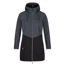 Płaszcz damski Kilpi Softshell Lasika. Czarne płaszcze damskie Kilpi, na jesień, m, bez wzorów, z materiału, bez kołnierzyka, bez kaptura. Za 275.00 zł.