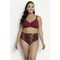 Damskie Bikini wzór boho miękkie miseczki regulowane ramiączka. Fioletowe stroje kąpielowe damskie Ulla Popken, plus size, bez wzorów, z elastanu. W wyprzedaży za 191.99 zł.