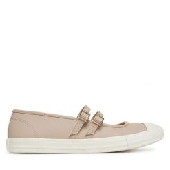 Baleriny Converse. Brązowe balerinki damskie Converse, bez wzorów, retro, bez obcasa, bez zapięcia. Za 219.99 zł.