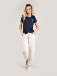 North Sails X Prada T-shirt "Foehn" | 45 2505 000 | T-shirt Foehn | Kobieta | Granatowy. Niebieskie t-shirty damskie North Sails, xs, z aplikacjami, z poliesteru, bez kołnierzyka, bez ramiączek. W wyprzedaży za 199.00 zł.
