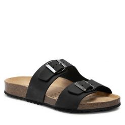 Klapki Geox. Czarne klapki damskie Geox, bez wzorów, bez obcasa, bez zapięcia. Za 379.99 zł.