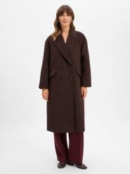 Marie Lund Płaszcz z wełny Kobiety brązowy, 44. Brązowe płaszcze damskie Marie Lund, bez wzorów, z wełny, eleganckie, bez kołnierzyka, bez kaptura. Za 799.95 zł.