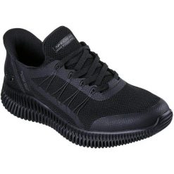Buty sportowe męskie Skechers Bobs Geo Lite fixed Edge. Czarne buty sportowe męskie Skechers, bez wzorów, bez zapięcia. Za 390.00 zł.