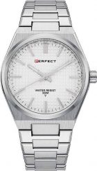 Zegarek Perfect Zegarek męski PERFECT M150-02 srebrny. Szare zegarki męskie Perfect, bez wzorów, srebrne. Za 149.00 zł.