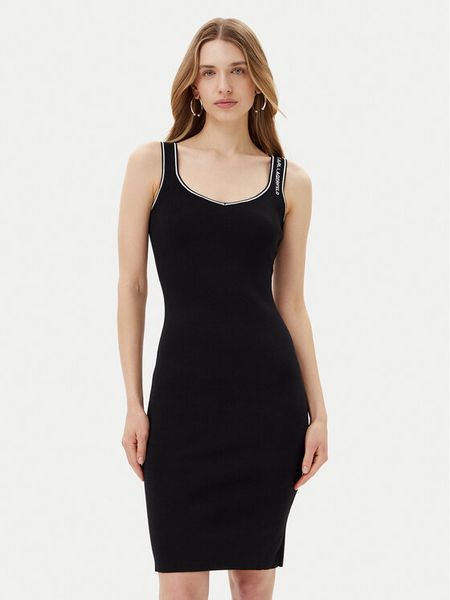 KARL LAGERFELD Sukienka codzienna A2W13018 Czarny Slim Fit. Czarne sukienki damskie KARL LAGERFELD, na co dzień, xl, bez wzorów, z syntetyku, bez kołnierzyka, bez ramiączek, proste. Za 479.99 zł.