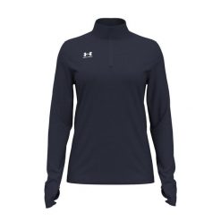 Damska koszulka z długim rękawem i zamkiem błyskawicznym 1/4 Under Armour Challe. Białe bluzki damskie Under Armour, bez wzorów, sportowe, bez kołnierzyka, bez ramiączek. Za 276.50 zł.