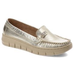 Złote Półbuty Armodo Modne Wsuwane Obuwie Damskie. Żółte półbuty damskie Armodo, z aplikacjami, ze skóry, eleganckie, bez obcasa, bez zapięcia. Za 359.00 zł.