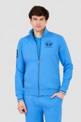 LA MARTINA Błękitna rozpinana bluza. Niebieskie bluzy męskie La Martina, m, bez wzorów, bez ramiączek, bez kaptura. W wyprzedaży za 599.99 zł.