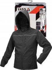 Kurtka męska Yato YT.SOFTSHELL JACKET WITH HOOD. BLACK SIZE. S. Czarne kurtki męskie YATO, m, bez wzorów, z softshellu, bez kaptura. Za 132.41 zł.