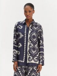 Weekend Max Mara Koszula Lastra 2615191011 Granatowy Relaxed Fit. Niebieskie koszule damskie Weekend Max Mara, bez wzorów, z jedwabiu, bez kołnierzyka, bez ramiączek. Za 1,639.00 zł.