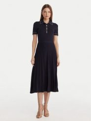 MICHAEL Michael Kors Sukienka dzianinowa MR683C0BFD Granatowy Slim Fit. Niebieskie sukienki damskie MICHAEL Michael Kors, s, bez wzorów, z dzianiny, bez kołnierzyka, bez ramiączek. Za 1,209.00 zł.