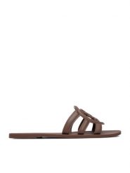 Nine West Klapki CEO-CT1120 Brązowy. Brązowe klapki damskie Nine West, bez wzorów, z materiału, bez obcasa, bez zapięcia. Za 89.99 zł.