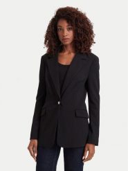 Guess Marynarka W6YN08 K4326 Czarny Regular Fit. Czarne marynarki i żakiety damskie Guess, z aplikacjami, z syntetyku, bez kołnierzyka, bez ramiączek. Za 614.99 zł.