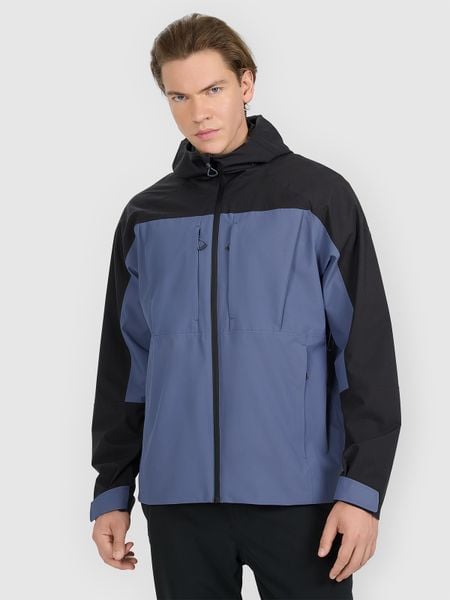 4F Kurtka trekkingowa membrana 10000 męska - granatowa L. Niebieskie kurtki męskie 4F, l, bez wzorów, bez kaptura. Za 399.99 zł.