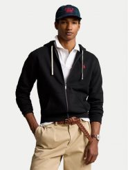 Polo Ralph Lauren Bluza Fleece 710813297001 Czarny Regular Fit. Czarne bluzy męskie Polo Ralph Lauren, m, bez wzorów, z syntetyku, bez ramiączek, bez kaptura. Za 799.99 zł.