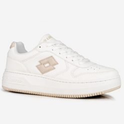 Buty damskie sportowe snekaersy Lotto PALIOT PF. Białe obuwie sportowe damskie Lotto, bez wzorów, bez zapięcia, trekkingowe. Za 119.00 zł.