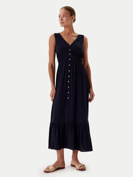 Tatuum Sukienka letnia Letitia T2510.202 Granatowy Relaxed Fit. Niebieskie sukienki damskie Tatuum, na lato, bez wzorów, z wiskozy, bez kołnierzyka, bez ramiączek. Za 339.99 zł.