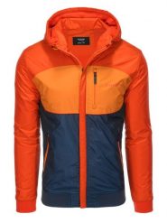 Kurtka męska sportowa - pomarańczowa V3 - Rozmiar: M. Brązowe kurtki sportowe męskie Ombre Clothing, m, bez wzorów, bez kaptura. W wyprzedaży za 69.99 zł.